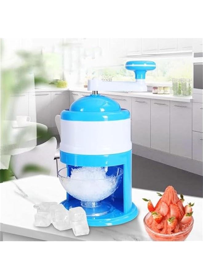 HOOKOR - Portable Manual Hand Crank Operated Ice Crusher, Shaved Ice Maker Machine, Ice Crusher Shaver and Snow Cone Machine, Summer Small Ice-Shaving Machine for Kitchen Outdoor Picnics. - Image 1