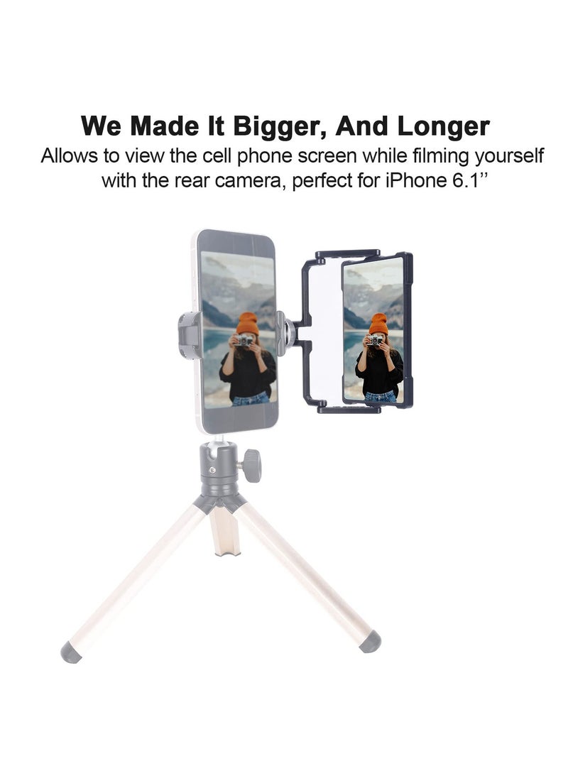 SYOSI, Plus Vlog Selfie Flip Mirror Mount, Applicable for iPhone and Mobile Phone, 360 Degree Flip Mirror fit for Sony A6 A7, Use for Horizontal, Vertical Video Filming Selfie Live-Streaming