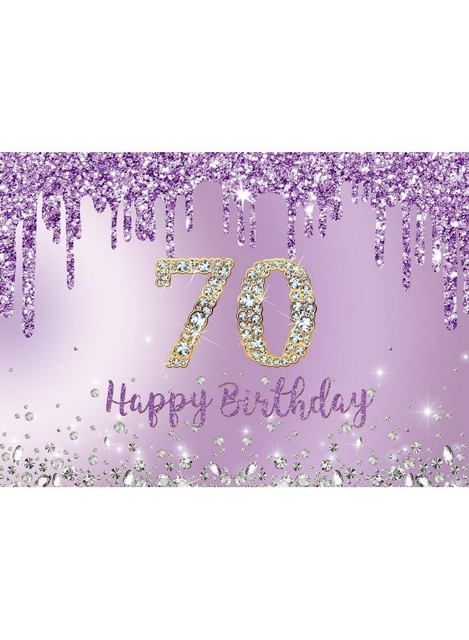 INRUI Purple Happy 70Th Birthday Photography Background Girls Sweet Seventy Years Old Birthday Party Decorations Backdrop 7X5Ft - Image 4
