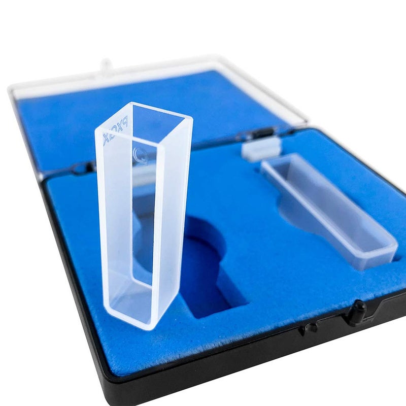 QWORK 3/8" Cuvettes Quartz for Spectrophotometer, 2 Pcs Square UV Sealable Quartz Cuvette 3.5 ML Spectrometer Cell Absorption Cell for UV-VIS Absorbance Studies 190-2500 nm Wavelength Range - Image 4