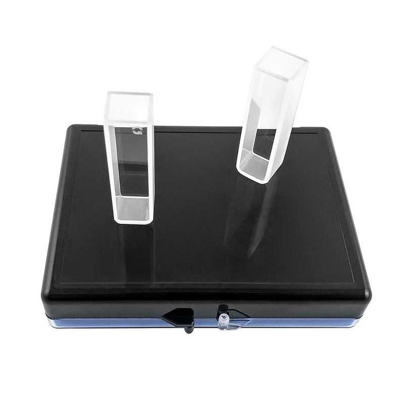 QWORK 3/8" Cuvettes Quartz for Spectrophotometer, 2 Pcs Square UV Sealable Quartz Cuvette 3.5 ML Spectrometer Cell Absorption Cell for UV-VIS Absorbance Studies 190-2500 nm Wavelength Range - Image 2