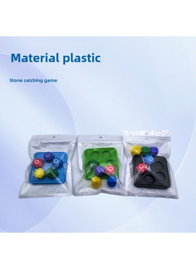 Fun Gonggi Toys Hand-Eye Coordination Training Stones Grab Toys Nostalgia 7080 Childhood Games Source Wholesale-Color:Triangular Square Mixed Color Random  - Image 5