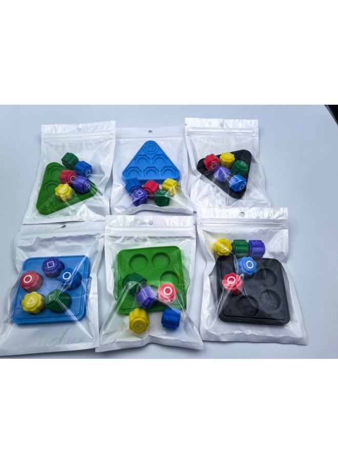 Fun Gonggi Toys Hand-Eye Coordination Training Stones Grab Toys Nostalgia 7080 Childhood Games Source Wholesale-Color:Triangular Square Mixed Color Random  - Image 1