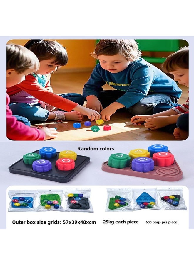 Fun Gonggi Toys Hand-Eye Coordination Training Stones Grab Toys Nostalgia 7080 Childhood Games Source Wholesale-Color:Triangular Square Mixed Color Random  - Image 3