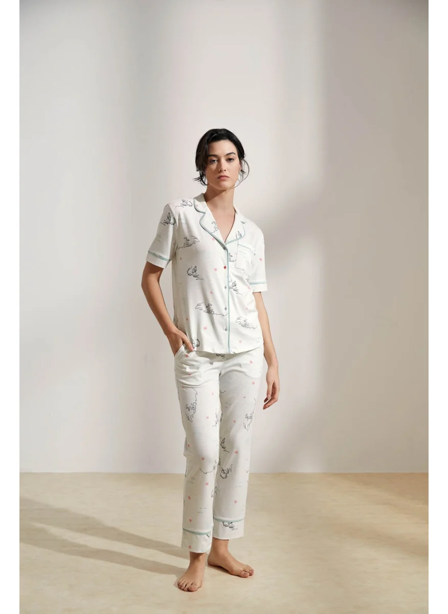 Hays Women's Cotton Shirt Collar Long Pajama Set