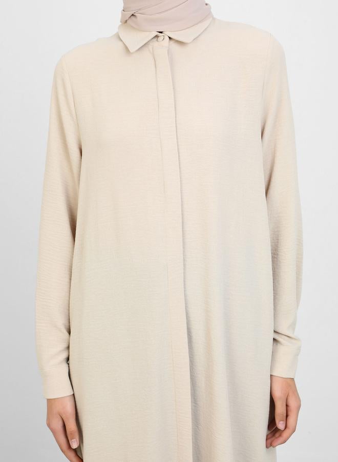 رفقة من مودانيسا تونيك طويل نسائي بيج - Image 4