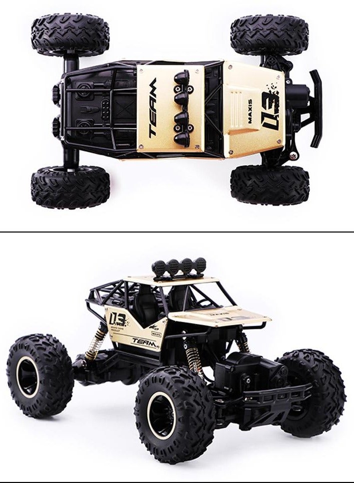 general Alloy off-road 4x4 charging RC car high-speed bigfoot climbing racing climbing car suitable for 7+   26cm x 17cm x 13cm, gold car - Image 2