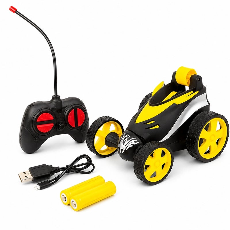 High Speed Flip Stunt Flip Car with Remote Control - Yellow - 7799-1 - Image 1