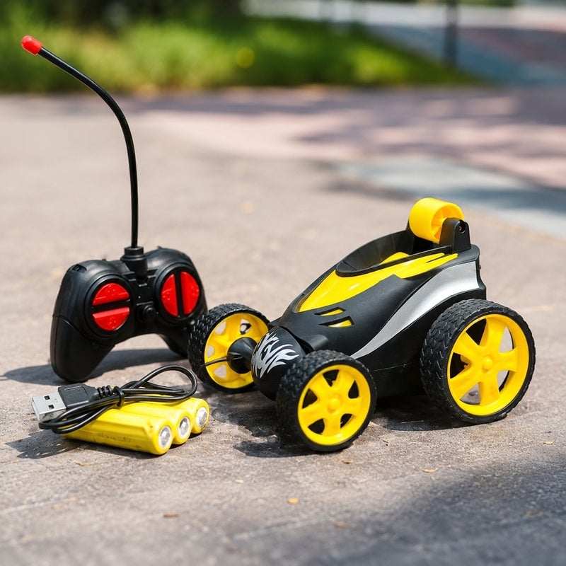 High Speed Flip Stunt Flip Car with Remote Control - Yellow - 7799-1 - Image 2