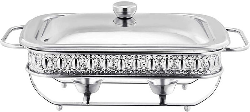 Chafing Dish Food Warmer Rectangle Stainless Steel Chafing Dish Set with Lid Stainless Steel Warming Tray Dish for Buffet Catering,Silver-2L - Image 1