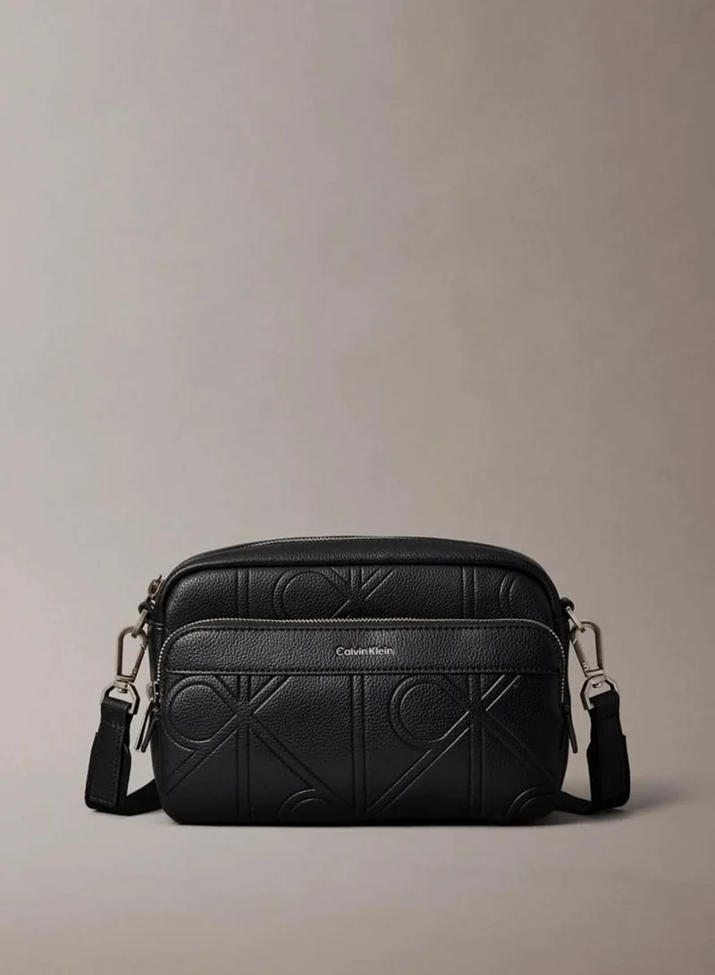 Allover Embossed Emblem Logo Camera Bag