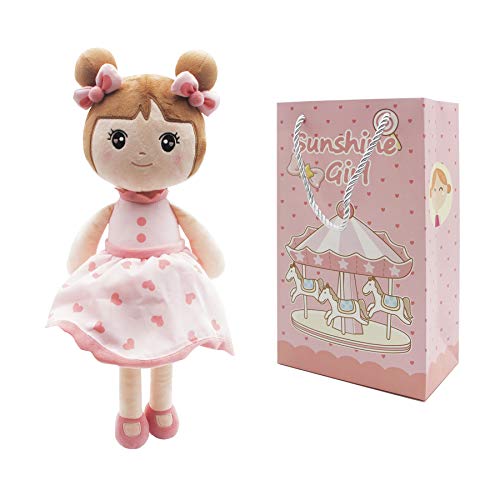 Maxshop 17 Plush Dolls Baby Girl Toy Gifts Stuffed Doll Super Soft Plush Toy Pink with Gift Box Pink Doll - Image 1