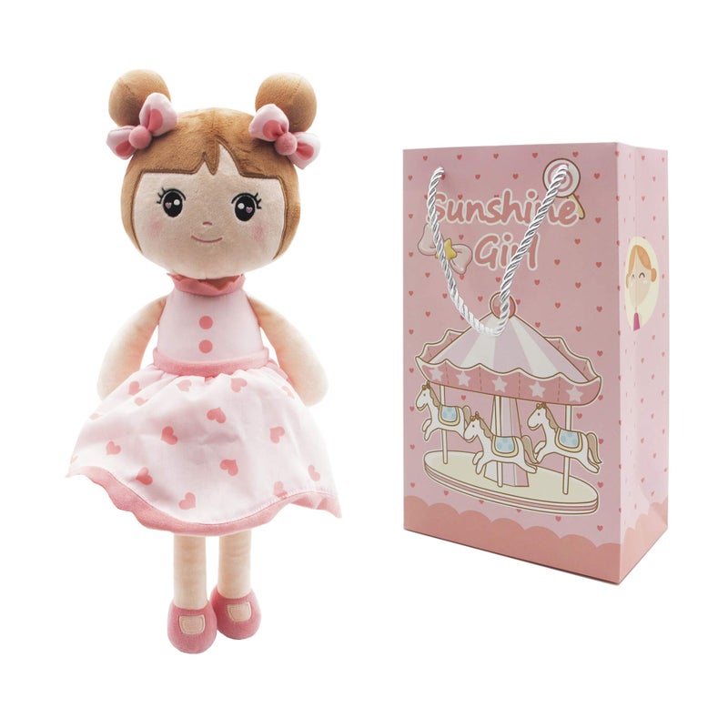 Maxshop 17 Plush Dolls Baby Girl Toy Gifts Stuffed Doll Super Soft Plush Toy Pink with Gift Box Pink Doll - Image 2