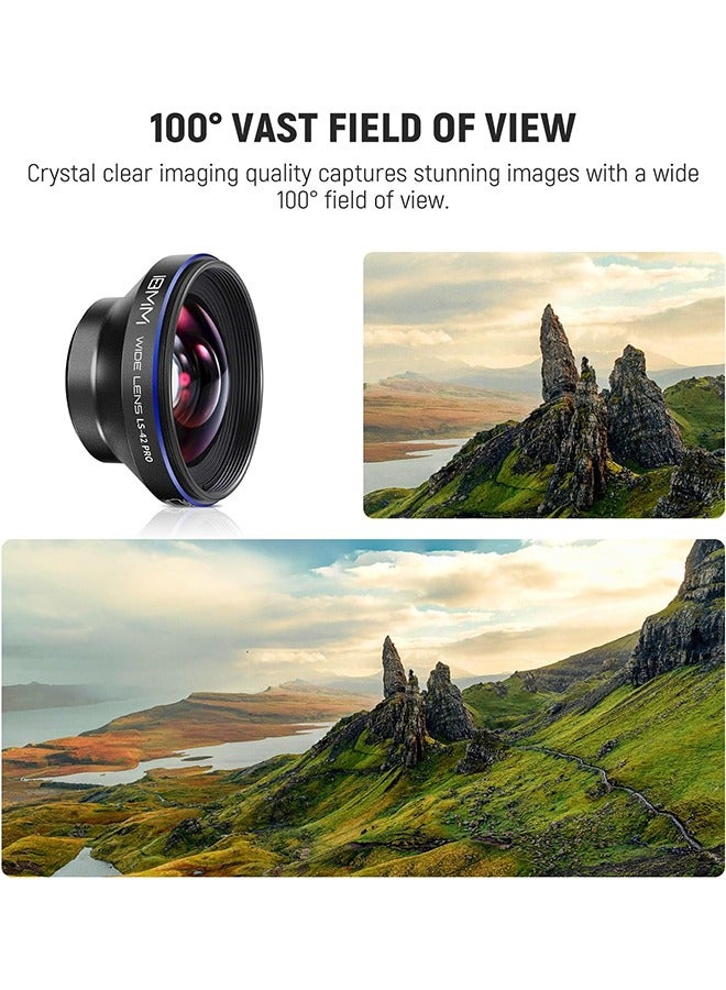 NEEWER 18mm 100° Wide Angle Lens 0.5X Magnification with 17mm Thread Phone Lens Clip  67mm Filter Adapter Ring, Also for Phone Cage/Phone Case/Phone Clamp/Backplate, LS-42 PRO - Image 2