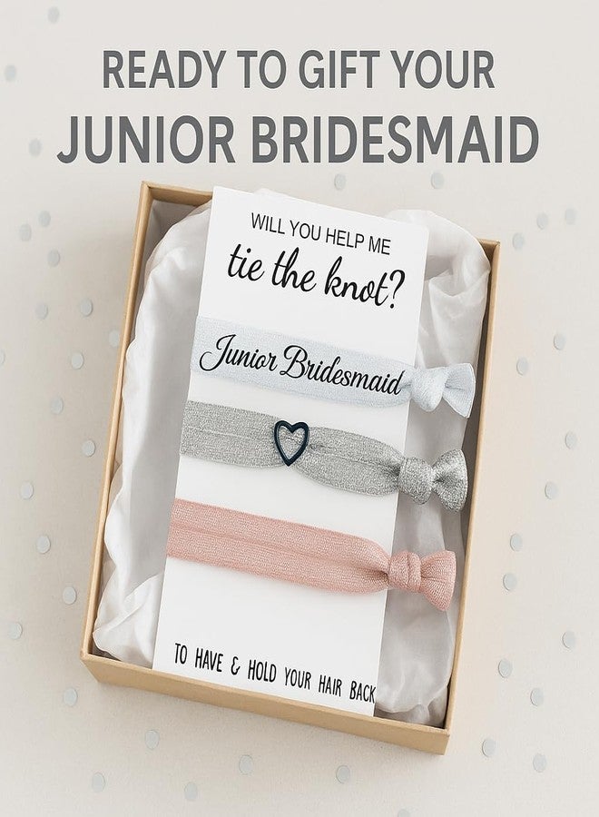 Infinity Collection Hair Ties, Light Pink - 3pcs Set, Will You Help Me To Tie The Knot? - Bridesmaid Hair Accessories, Wedding Hair Ties, Hair Elastics, No Crease, Ideal Bridesmaid Gifts - Image 2