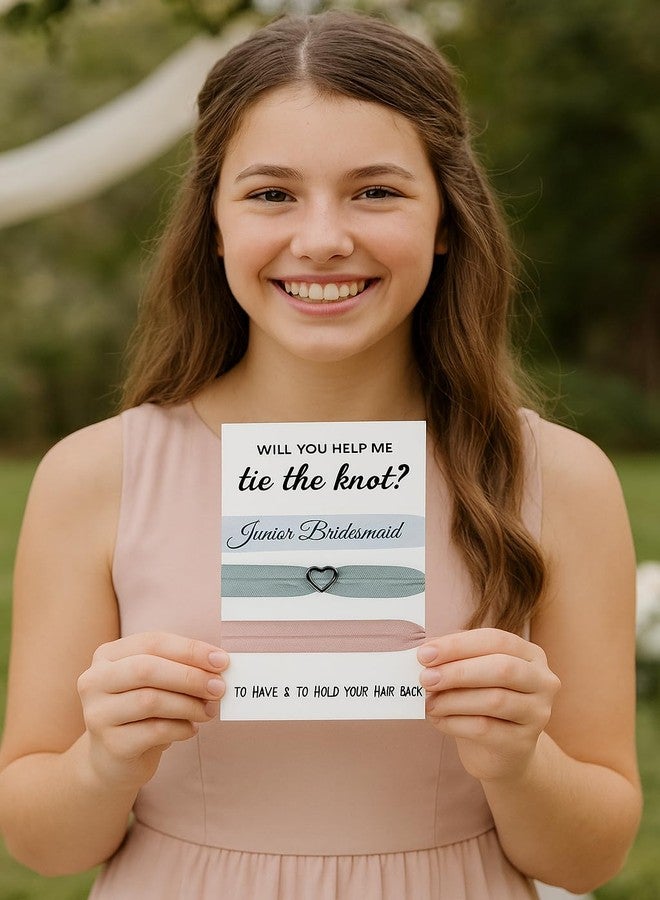 Infinity Collection Hair Ties, Light Pink - 3pcs Set, Will You Help Me To Tie The Knot? - Bridesmaid Hair Accessories, Wedding Hair Ties, Hair Elastics, No Crease, Ideal Bridesmaid Gifts - Image 3