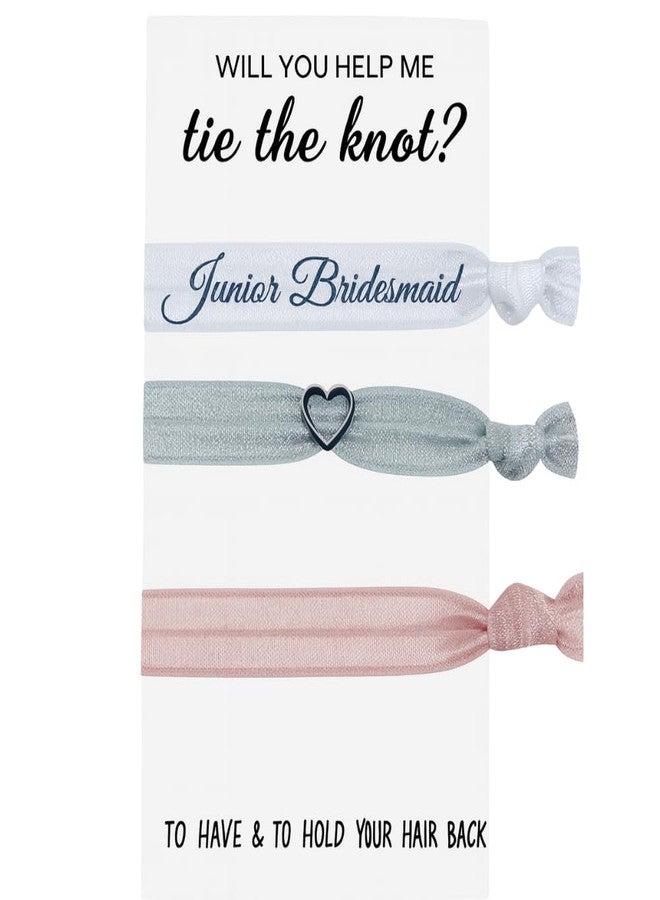 Infinity Collection Hair Ties, Light Pink - 3pcs Set, Will You Help Me To Tie The Knot? - Bridesmaid Hair Accessories, Wedding Hair Ties, Hair Elastics, No Crease, Ideal Bridesmaid Gifts - Image 1