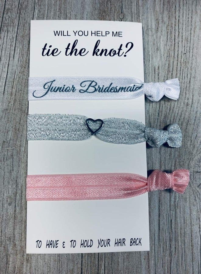 Infinity Collection Hair Ties, Light Pink - 3pcs Set, Will You Help Me To Tie The Knot? - Bridesmaid Hair Accessories, Wedding Hair Ties, Hair Elastics, No Crease, Ideal Bridesmaid Gifts - Image 4