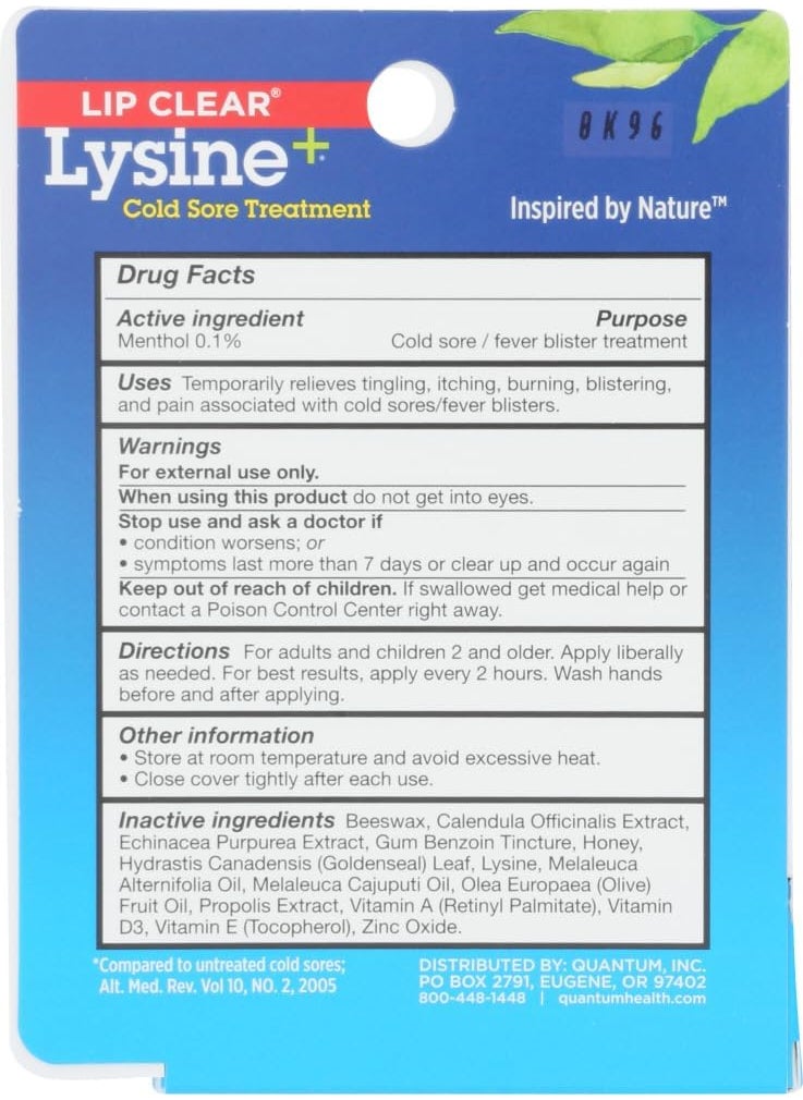 Quantum Lip Clear Lysine Cold Sore Treatment 025 oz Pack of 2  - Image 3
