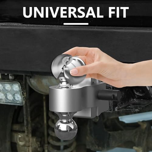 Jeonz Clamshell Tow Ball Adapter, Converts 2 Inch Tow Ball to 2-5/16 Inch, Trailer Ball Clamshell Hitch Accessory, Stainless Steel - Image 2