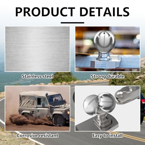Jeonz Clamshell Tow Ball Adapter, Converts 2 Inch Tow Ball to 2-5/16 Inch, Trailer Ball Clamshell Hitch Accessory, Stainless Steel - Image 5