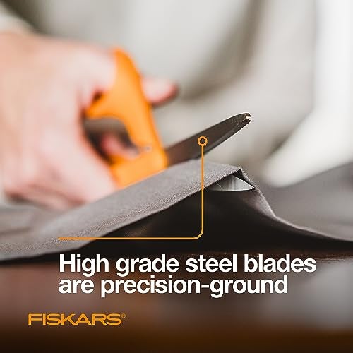 Fiskars 8" Original Orange-Handled Stainless Steel Scissors, Ergonomic and Keeps Material Flat, Sharp All-Purpose Paper and Fabric Scissors for Office, Arts, and Crafts - Image 5