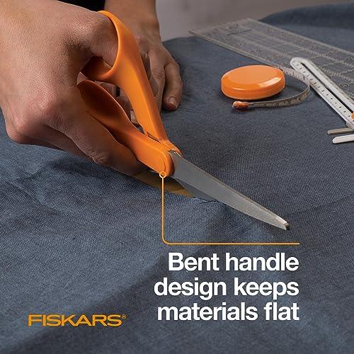 Fiskars 8" Original Orange-Handled Stainless Steel Scissors, Ergonomic and Keeps Material Flat, Sharp All-Purpose Paper and Fabric Scissors for Office, Arts, and Crafts - Image 4