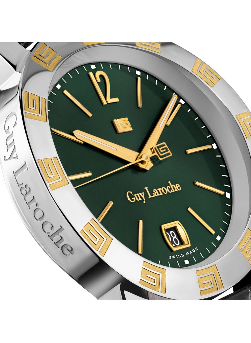 Guy Laroche Alex Watch for Men with Black Genuine Leather Strap 40 mm 5 Atm  - Image 4