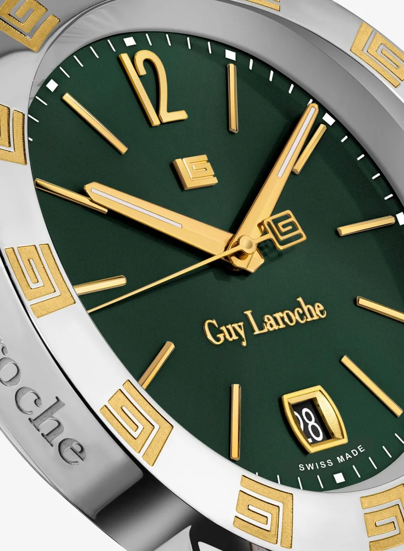 Guy Laroche  Alex Watch for Men with Black Genuine Leather Strap 40 mm 5 Atm for Men | Best Price UAE