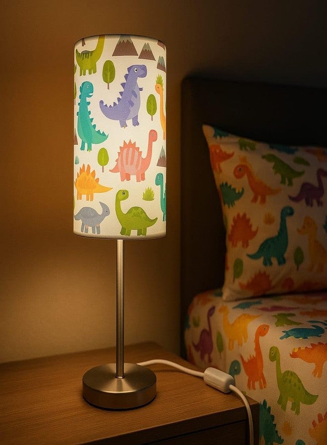 Nutcase Designer Small Table Lamp Multicolor Night Light for Children�s Room � 13 inches Tall - Return Gifts for Kids Birthday - Dinosaur Love - Image 1
