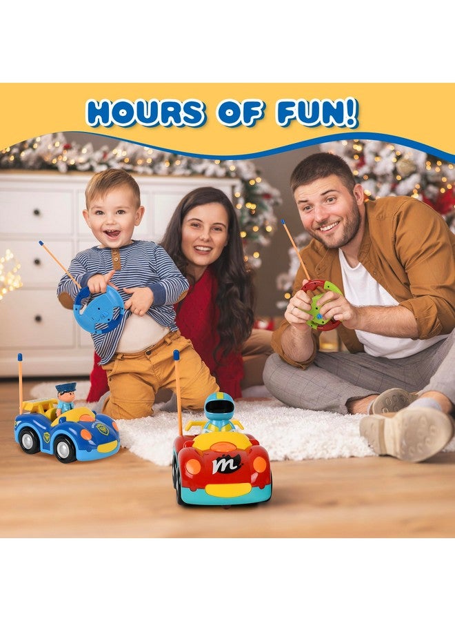 Haktoys Haktoys Toddler Remote Control Cars 2-Pack - RC Toy Vehicles for Kids Ages 2-5, Boys & Girls - Police & Race Car Set with Independent Controllers for Simultaneous Play - Image 3
