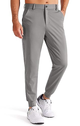 Libin Men's Slim Fit Golf Pants, 4-Way Stretch Quick Dry Athletic Joggers with Pockets, Work Dress Casual Yoga Pants, Grey M - Image 1