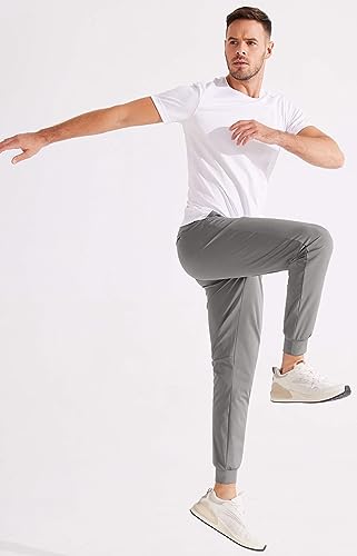 Libin Men's Slim Fit Golf Pants, 4-Way Stretch Quick Dry Athletic Joggers with Pockets, Work Dress Casual Yoga Pants, Grey M - Image 5