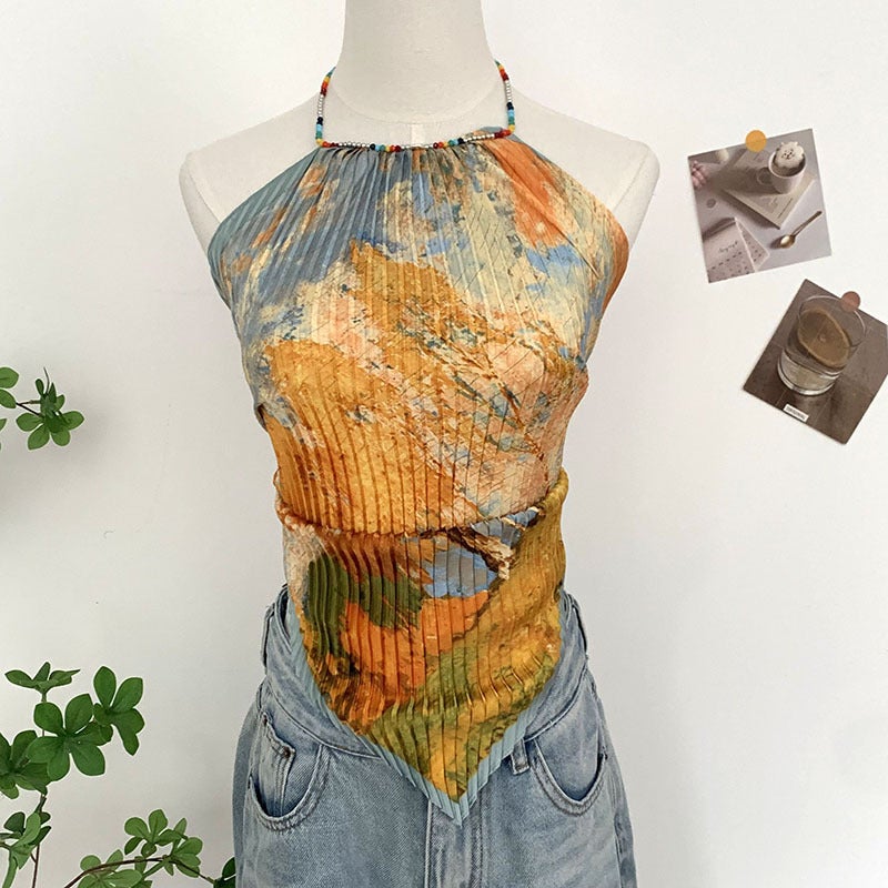 Dopamine Beach Outfit Halter Camisole Top - Image 1