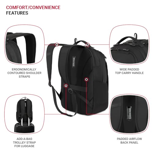 SwissGear Shield Laptop Backpack Black 185x12x6 - Image 3