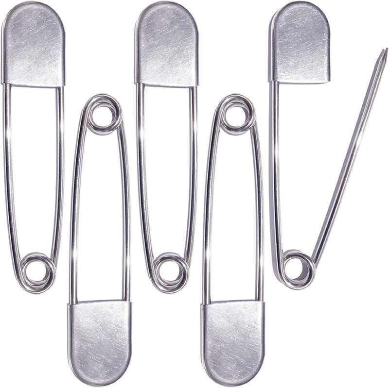 BEADNOVA 5 Inch Large Safety Pins for Clothes Big Heavy Giant Safety Pin for Fashion Sewing Quilting Blankets Upholstery Laundry and Craft 13cm 5pcs - Image 1