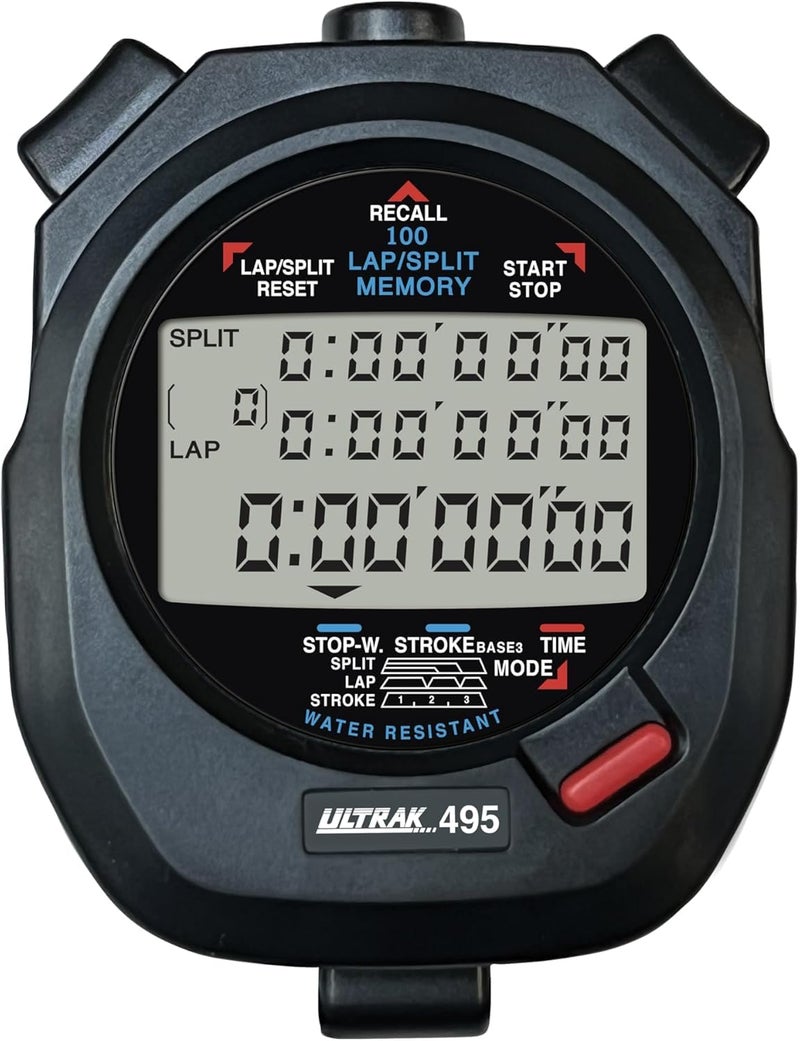 ULTRAK 495 100 Lap Memory Black Professional Stopwatches Continuous Display of Event Time New - Image 2