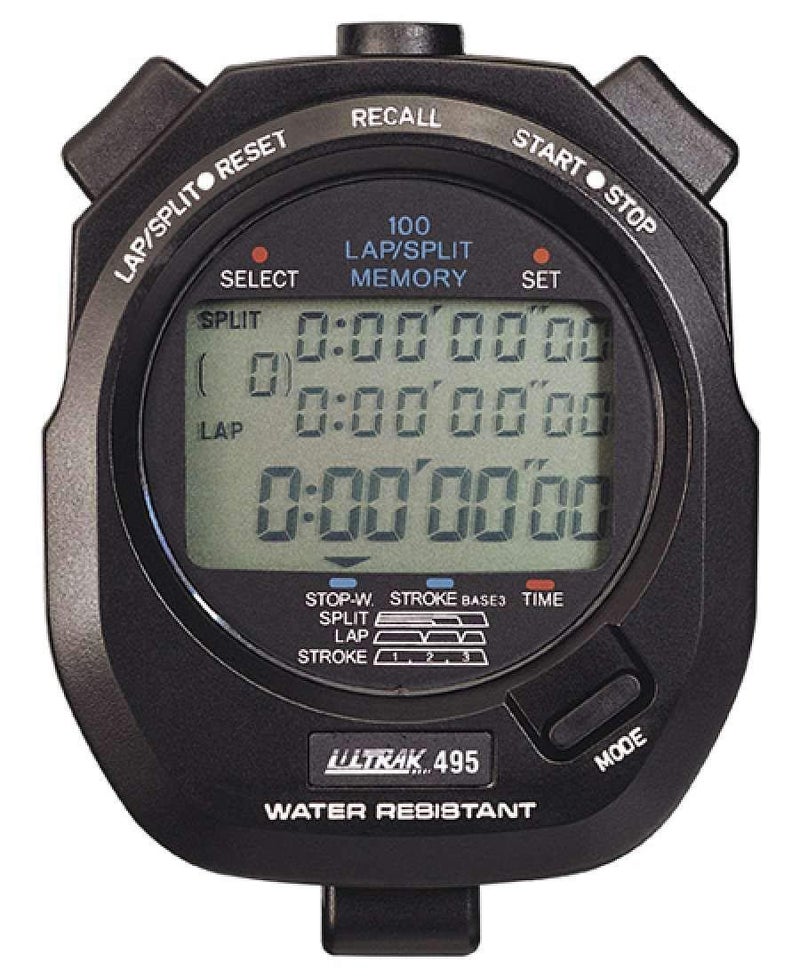 ULTRAK 495 100 Lap Memory Black Professional Stopwatches Continuous Display of Event Time New - Image 1