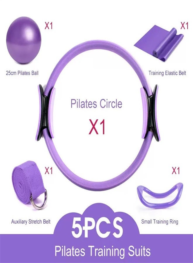 Generic 5 Pcs Pilates Ring Set Yoga Fitness Magic Circle Pilates Equipment for Home Workouts Fitness kit  - Image 3