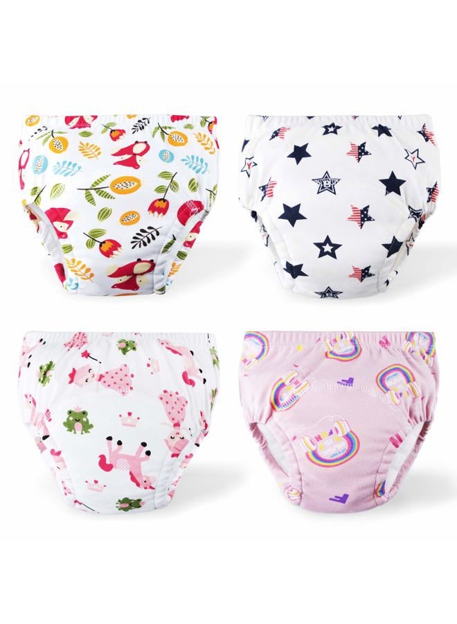 U0U Toddler Potty Training Pants 4 Pack,Cotton Training Underwear Size 2T,3T,4T,Potty Underwear for Girls Mul M - Image 1
