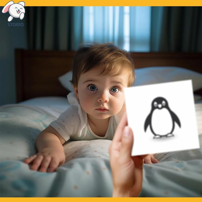 Storio High Contrast Flash Cards for Babies & Infants | Newborn Visual Stimulation & Sensory Development Language_Skills for 0 to 12 Months Kids, 48 Pictures | Best Gift |Travel Friendly - Image 5
