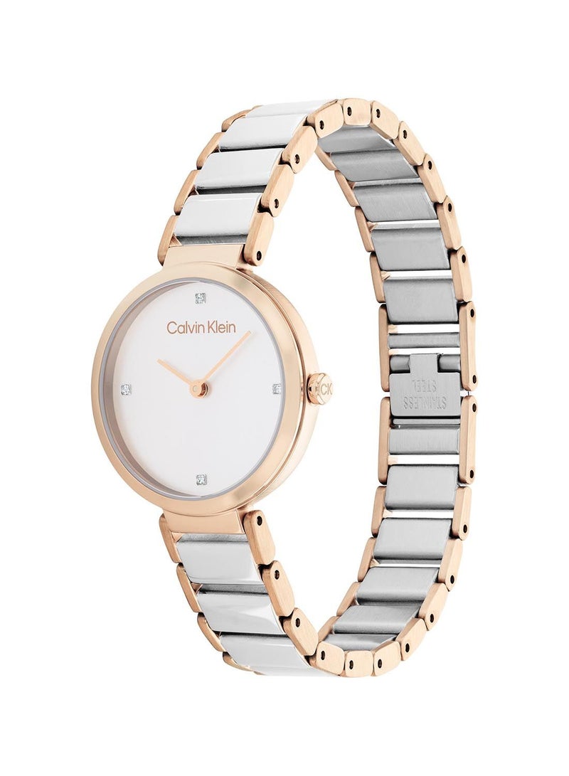 CALVIN KLEIN ساعة يد دائرية أنالوج مقاومة للماء من الفولاذ المقاوم للصدأ 25200139 - Image 1