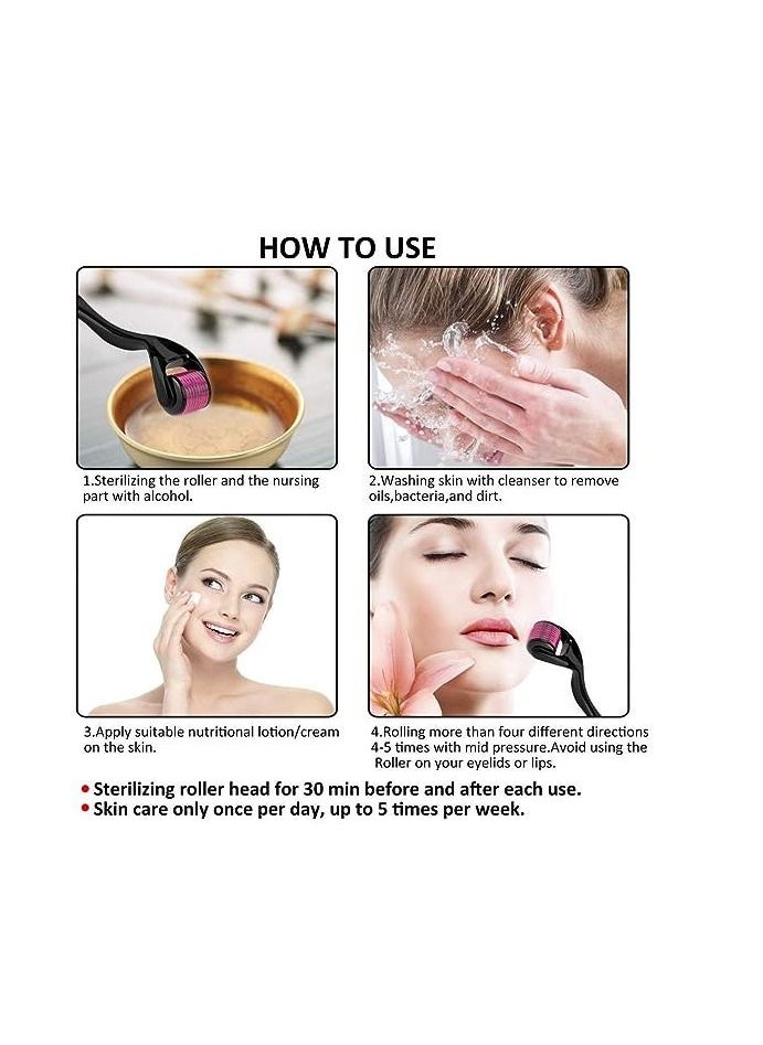 Derma Roller - 540 Microneedle Roller Skin Care System Hair Growth for Women and Men (0.2mm) - Image 1