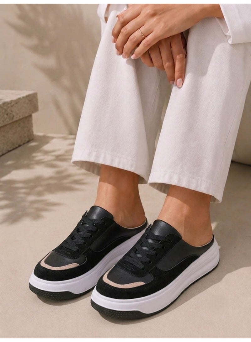 Vbranda Slip-On Platform Sneakers  Everyday Comfort & Modern Style SN-27-BLACK - Image 1