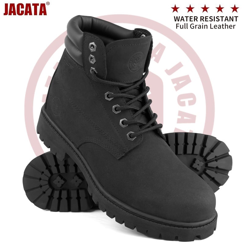 Jacata Men's Water Resistant Leather Work Boot Rubber Sole Construction Oil Resistant Utility Industrial Boots(Size 8.5) - Image 3