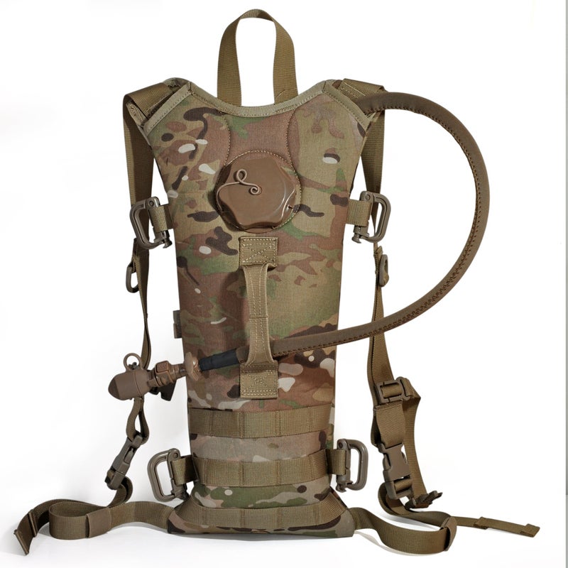 USGI GEAR Multicam MOLLE Hydration Carrier â€“ with 3L TPU Bladder â€“ Tactical Military Backpack for Hiking, Biking, Camping, and Outdoor Use (with Bladder) - Image 1