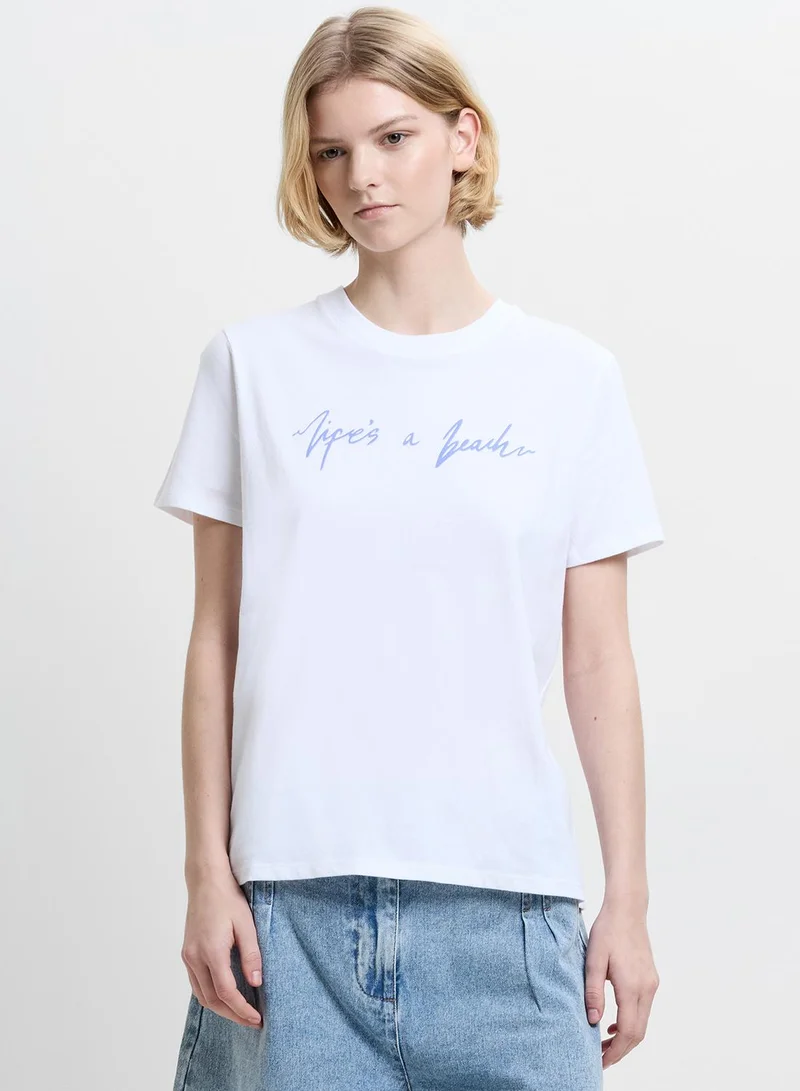 فرنش كونكشن Life Is A Beach T Shirt