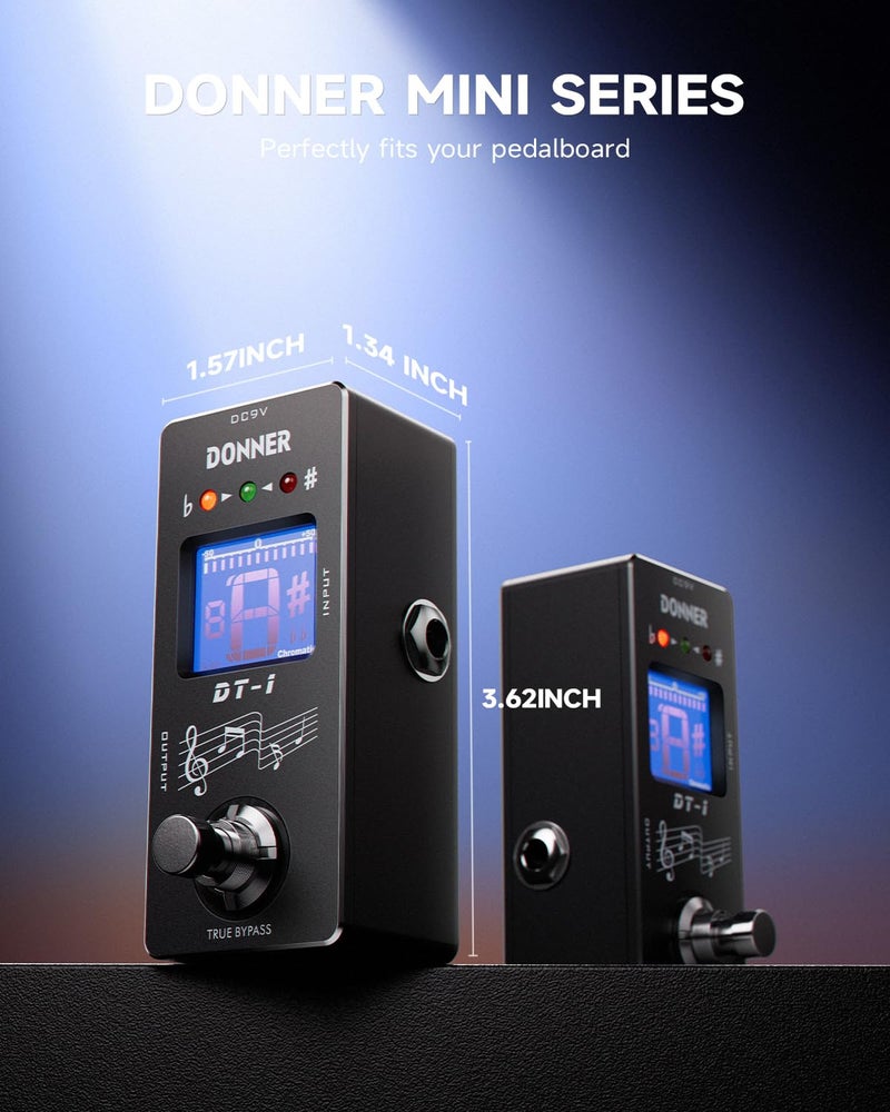 Donner Tuner Pedal, Dt-1 Chromatic Guitar Tuner Pedal with Pitch Indicator for Electric Guitar and Bass True Bypass - Image 5