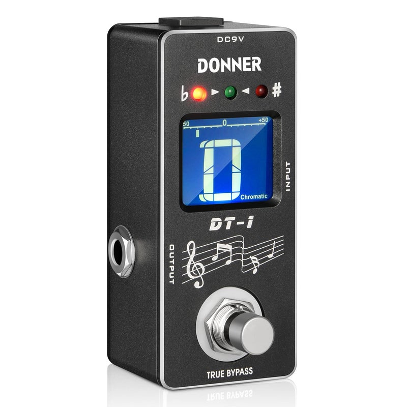 Donner Tuner Pedal, Dt-1 Chromatic Guitar Tuner Pedal with Pitch Indicator for Electric Guitar and Bass True Bypass - Image 1
