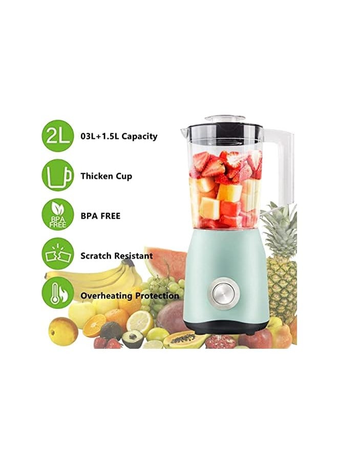 PROMASS - Blenders For Kitchen, 1500 Watts Countertop Smoothie Blender Machine W/ 2 Cup, 2 In 1 Multi-Function High-Speed Blender Grinder Mixer for Juicer, Shakes, Smoothies, Baby Food, Puree, Ice Crush - Image 1